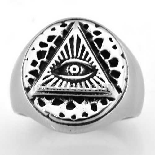 FSR20W34 triangle all seeing eye god's miracle ring - Click Image to Close